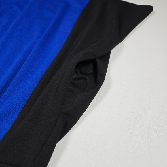 Vince Camuto Blue Black Colorblock Fit & Flare Dress Sz 2 Sleeveless Minimalist - Picture 13 of 15